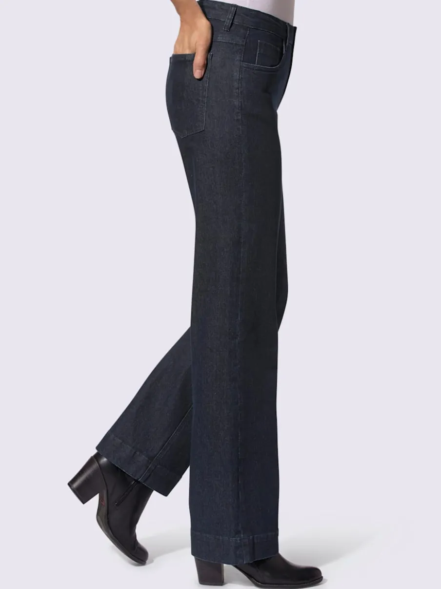 Jean coupe classique à 5 poches jambes larges