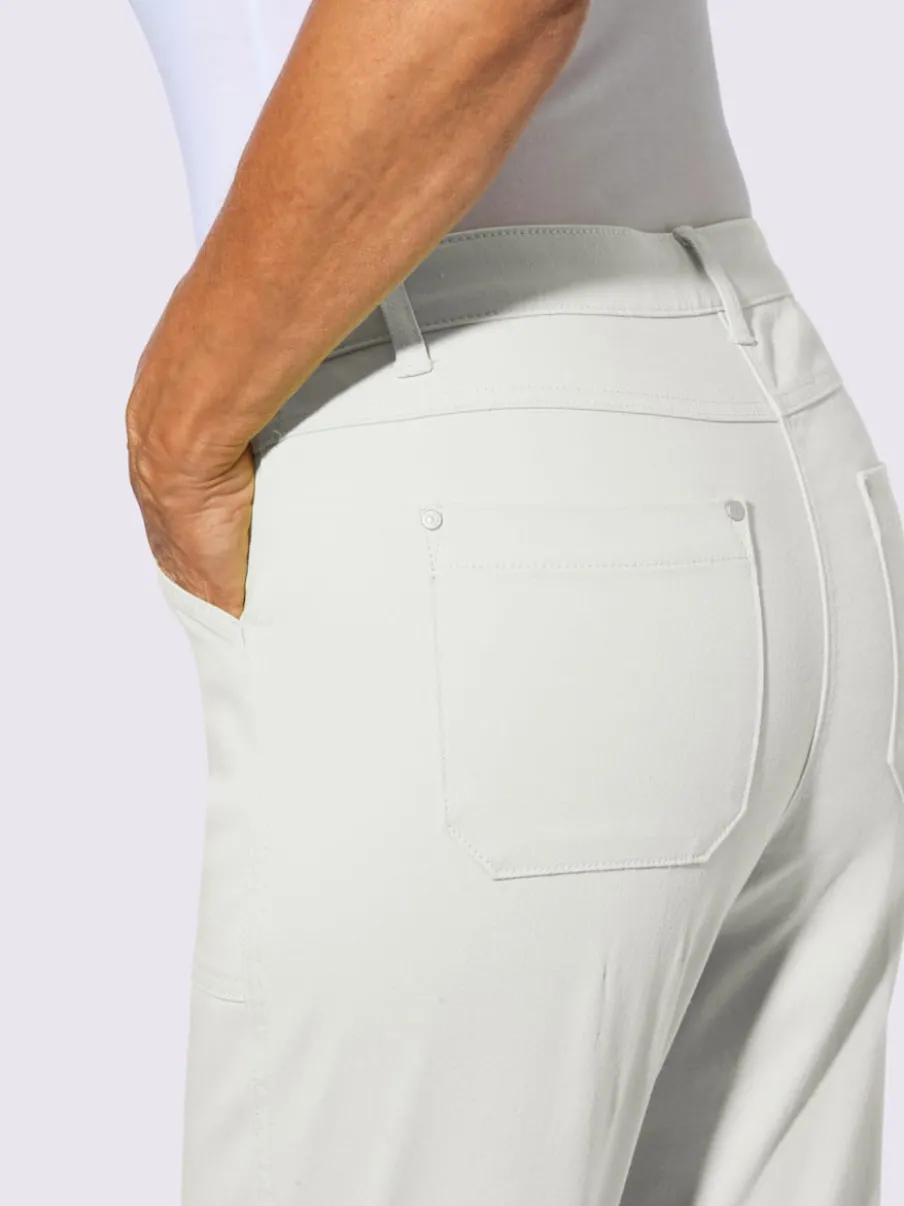 Jean coupe élancée avec ceinture gainante et poches plaquées