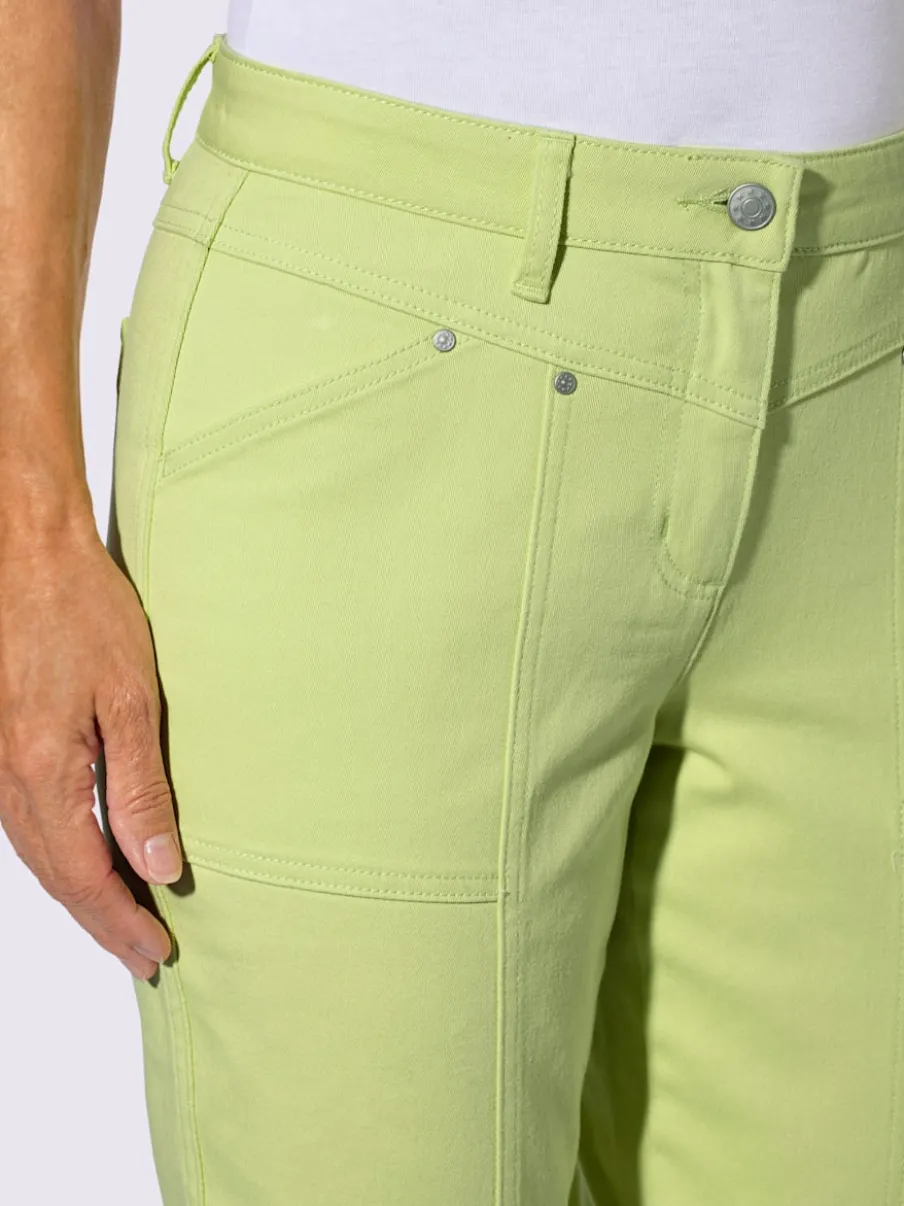 Jean coupe élancée avec ceinture gainante et poches plaquées