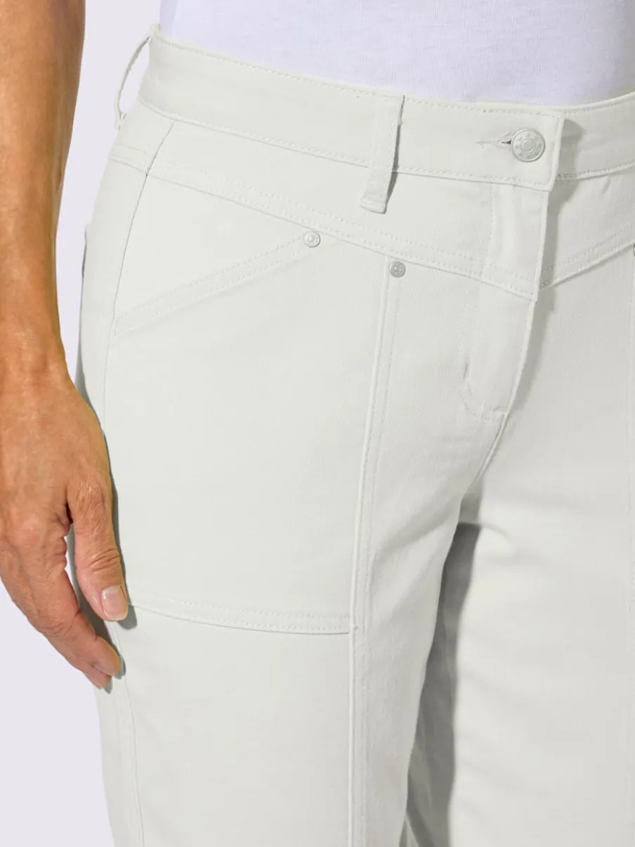 Jean coupe élancée avec ceinture gainante et poches plaquées