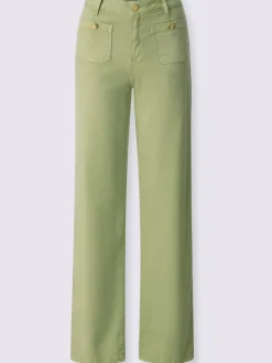Jean coupe 4 poches en twill doux avec jambes larges décontractées