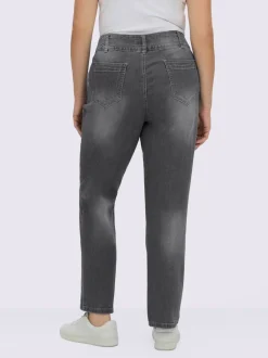 Jean denim classique coupe cinq poches avec rivets décoratifs