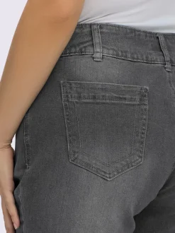 Jean denim classique coupe cinq poches avec rivets décoratifs