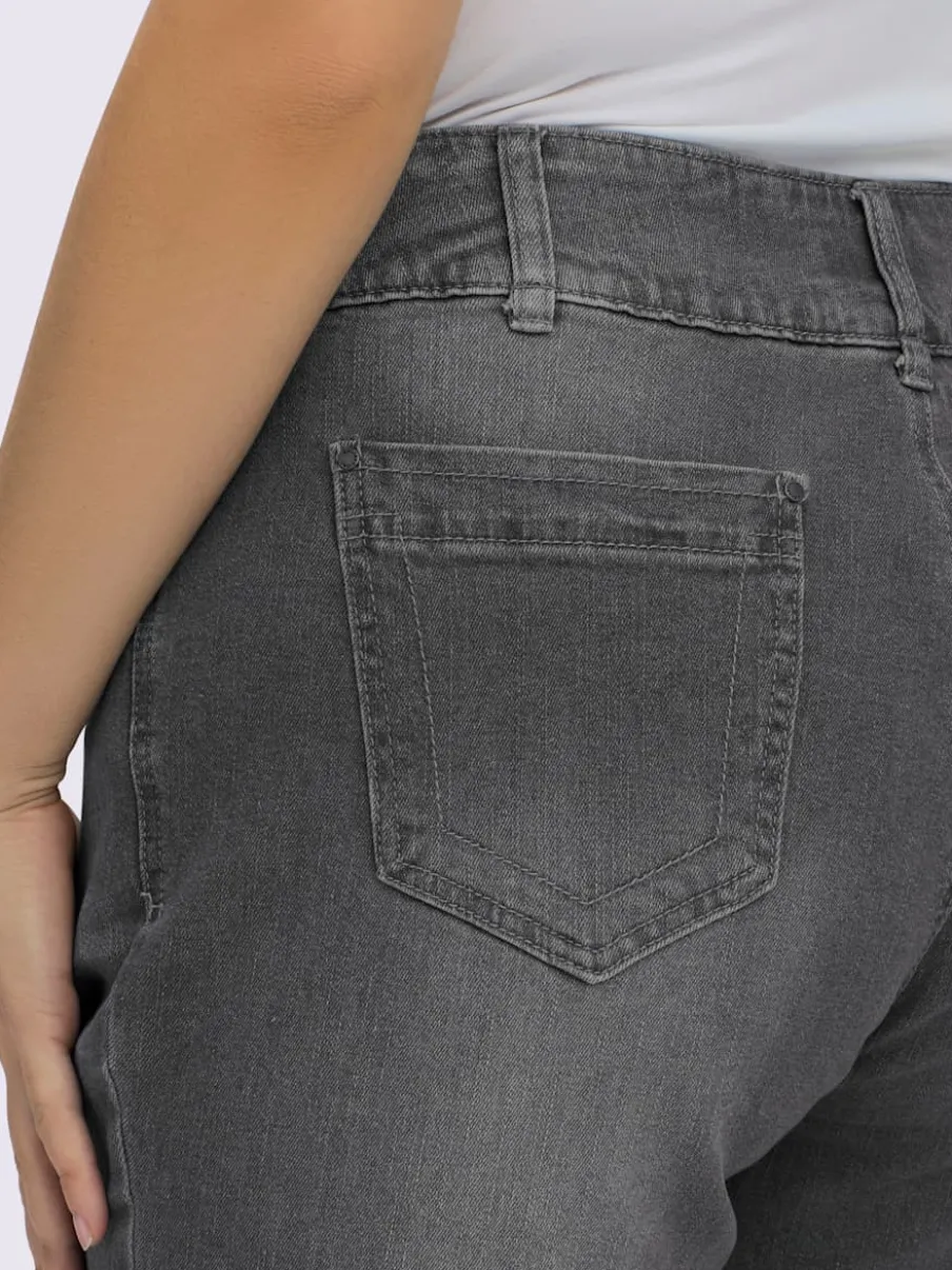 Jean denim classique coupe cinq poches avec rivets décoratifs