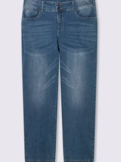 Jean denim classique coupe cinq poches avec rivets décoratifs
