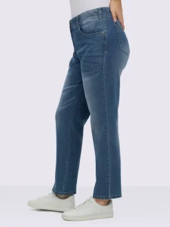 Jean denim classique coupe cinq poches avec rivets décoratifs