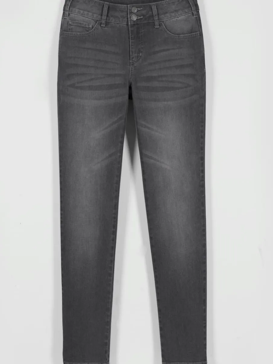 Jean denim classique coupe cinq poches avec rivets décoratifs