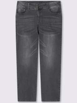 Jean denim classique coupe cinq poches avec rivets décoratifs