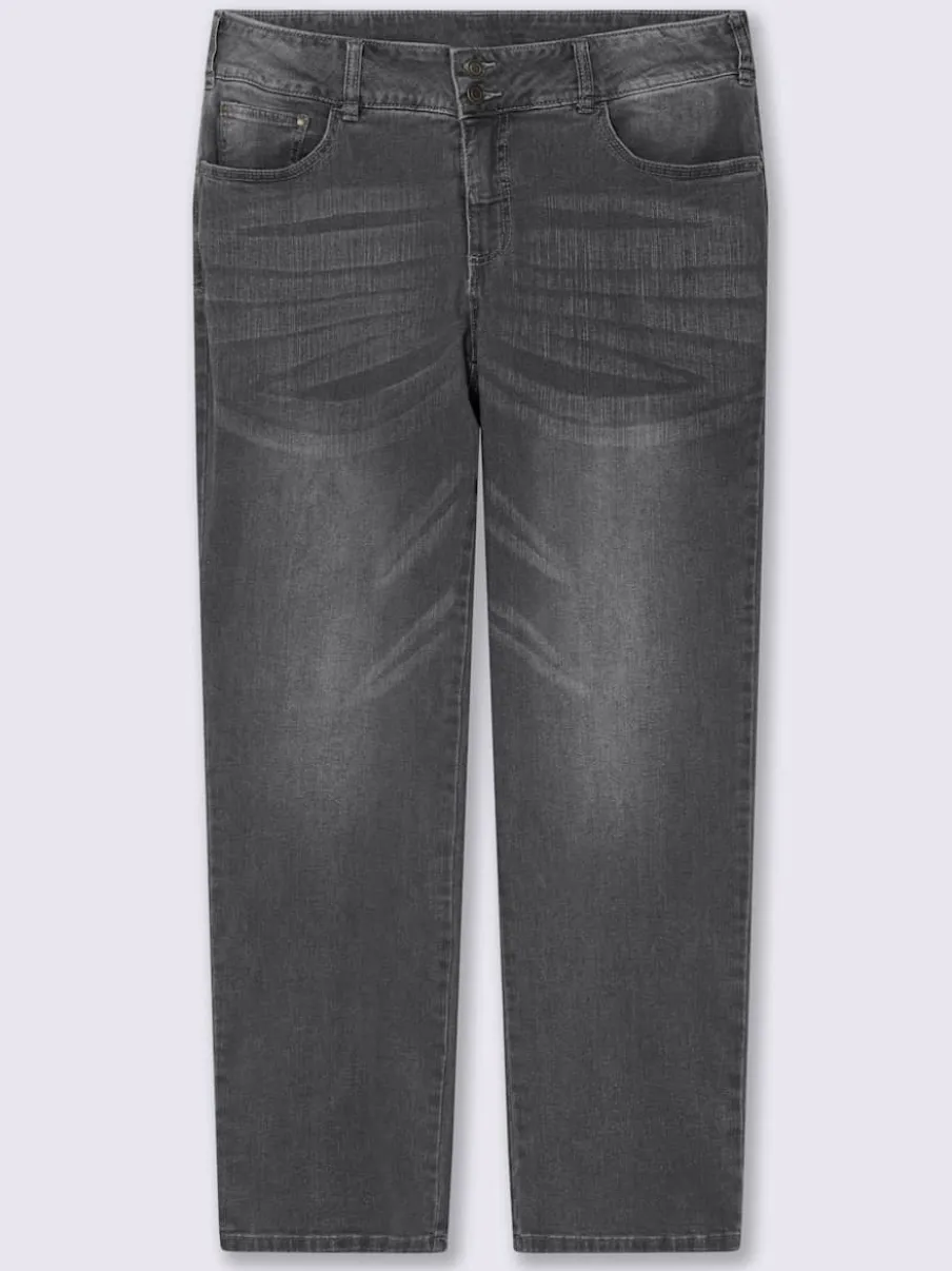 Jean denim classique coupe cinq poches avec rivets décoratifs