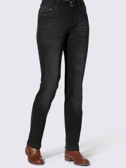 Jean denim classique coupe cinq poches avec rivets décoratifs