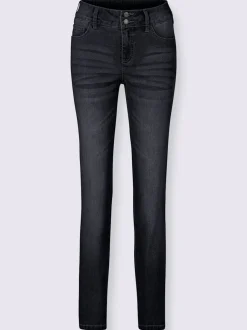 Jean denim classique coupe cinq poches avec rivets décoratifs