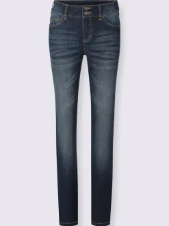 Jean denim classique coupe cinq poches avec rivets décoratifs