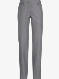 Jean droit avec ceinture élastique et détails enrichis