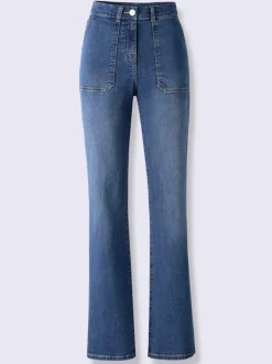 Jean droit avec poches et coupe taille haute