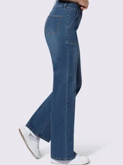 Jean droit avec poches et coupe taille haute