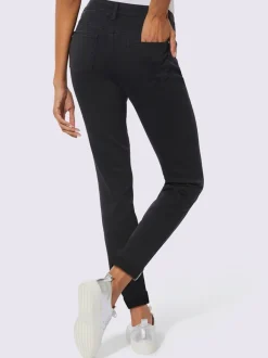 Jean droit en denim avec pierres brillantes fantaisie
