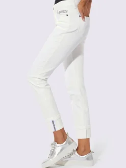 Jean droit en denim avec pierres brillantes fantaisie