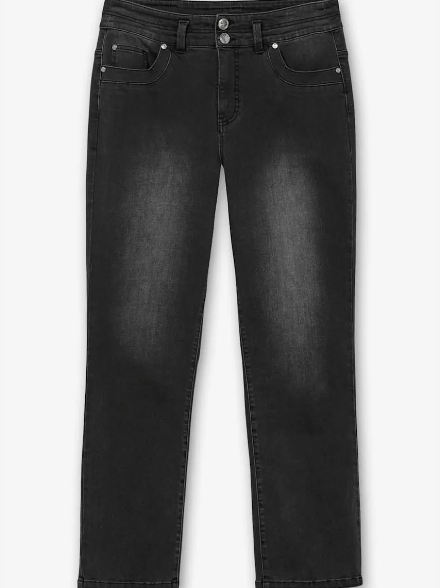 Jean droit taille étroite et cuisses fortes