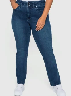 Jean droit taille étroite et cuisses fortes