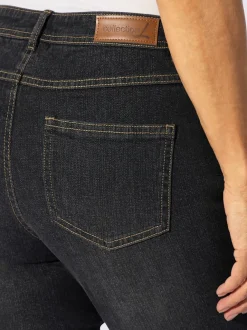 Jean effet délavé avec poches et ceinture gainante