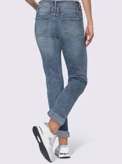 Jean en qualité extensible avec pierres brillantes fantaisie