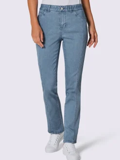 Jean extensible avec ceinture élastique deux poches