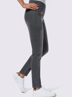 Jean extensible effet ventre plat ceinture haute confortablement ajusté