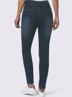 Jean extensible effet ventre plat ceinture haute confortablement ajusté