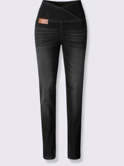 Jean extensible effet ventre plat ceinture haute confortablement ajusté