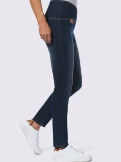 Jean extensible effet ventre plat ceinture haute confortablement ajusté