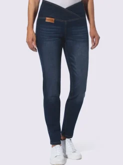 Jean extensible effet ventre plat ceinture haute confortablement ajusté