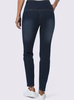 Jean extensible effet ventre plat ceinture haute confortablement ajusté