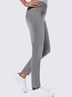 Jean extensible effet ventre plat ceinture haute confortablement ajusté