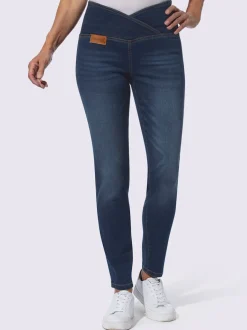 Jean extensible effet ventre plat ceinture haute confortablement ajusté