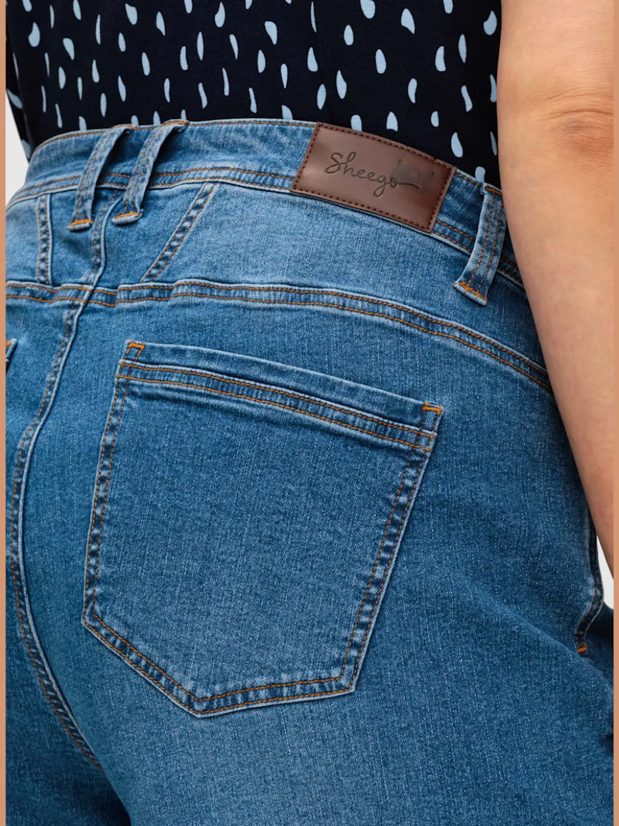 Jean extensible jambes larges mode