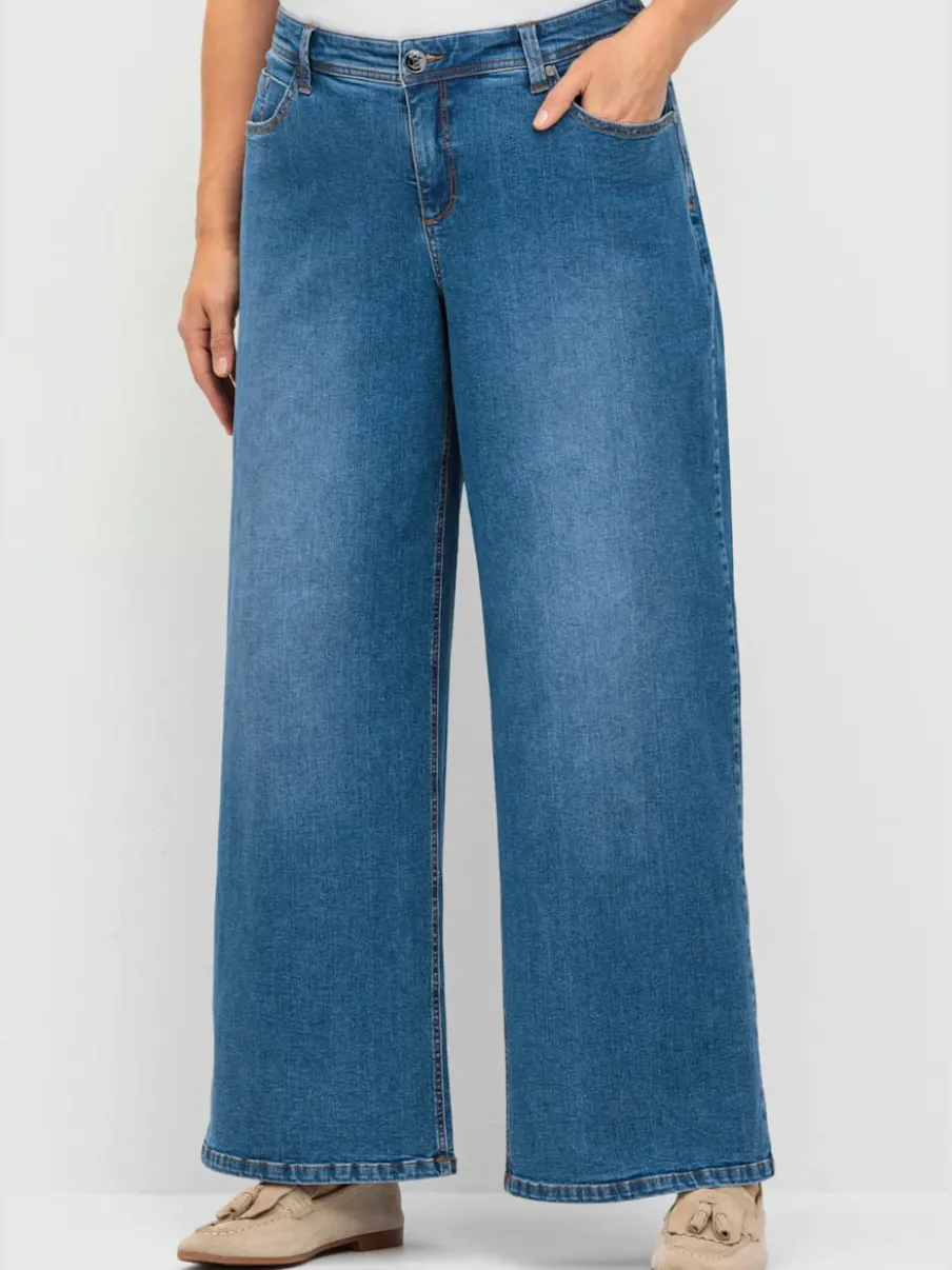 Jean extensible jambes larges mode