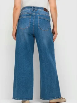 Jean extensible jambes larges mode