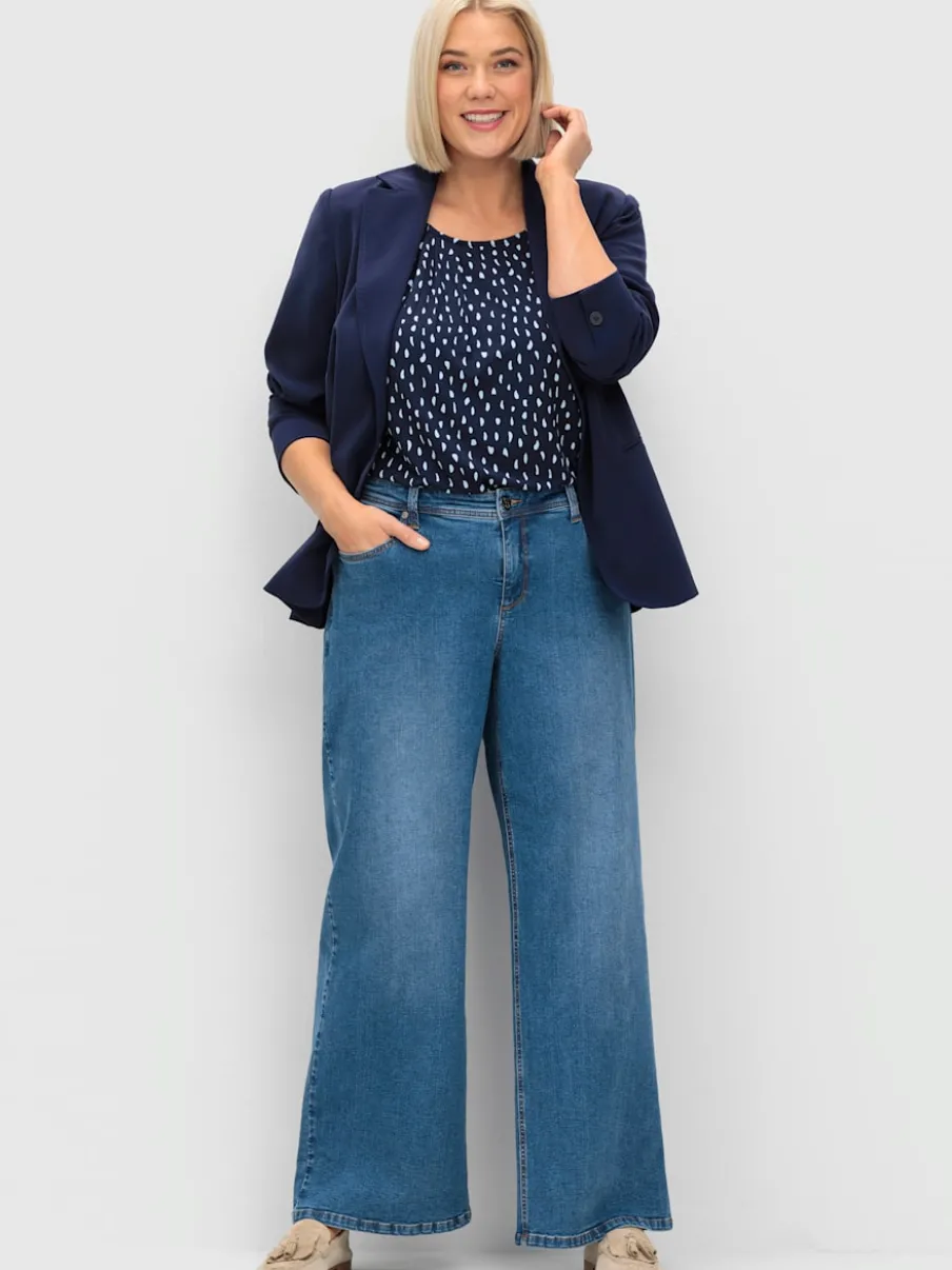 Jean extensible jambes larges mode