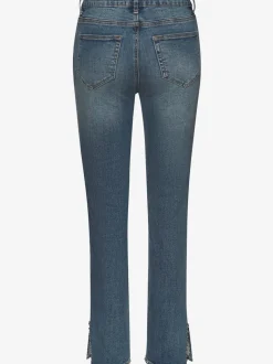 Jean extensible à 5 poches avec rivets et fente latérale