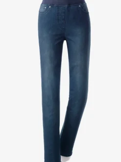 Jean facile à enfiler avec ceinture élastique intégrée.