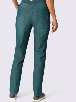 Jean facile à enfiler avec ceinture élastique intégrée.