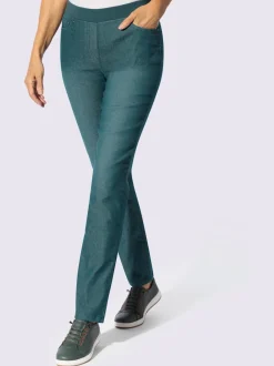 Jean facile à enfiler avec ceinture élastique intégrée.