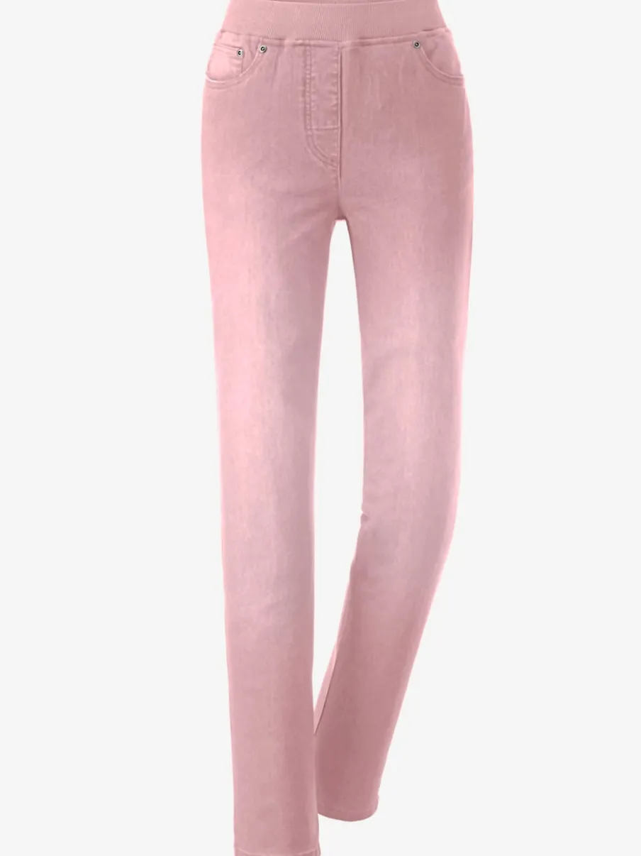 Jean facile à enfiler avec ceinture élastique intégrée.