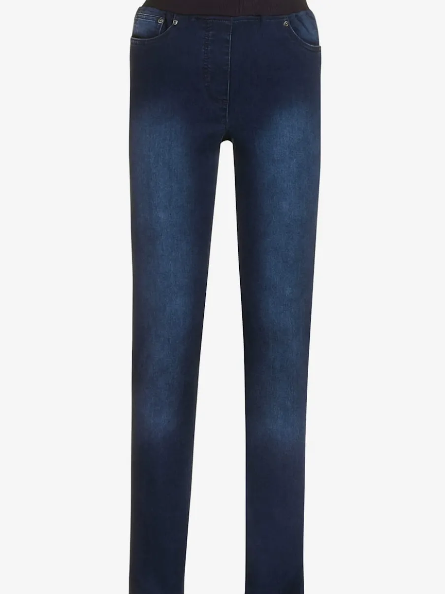 Jean facile à enfiler avec ceinture élastique intégrée.