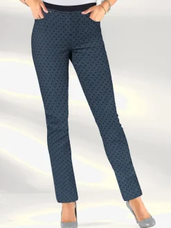 Jean facile à enfiler avec ceinture élastique intégrée.