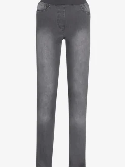 Jean facile à enfiler avec ceinture élastique intégrée.