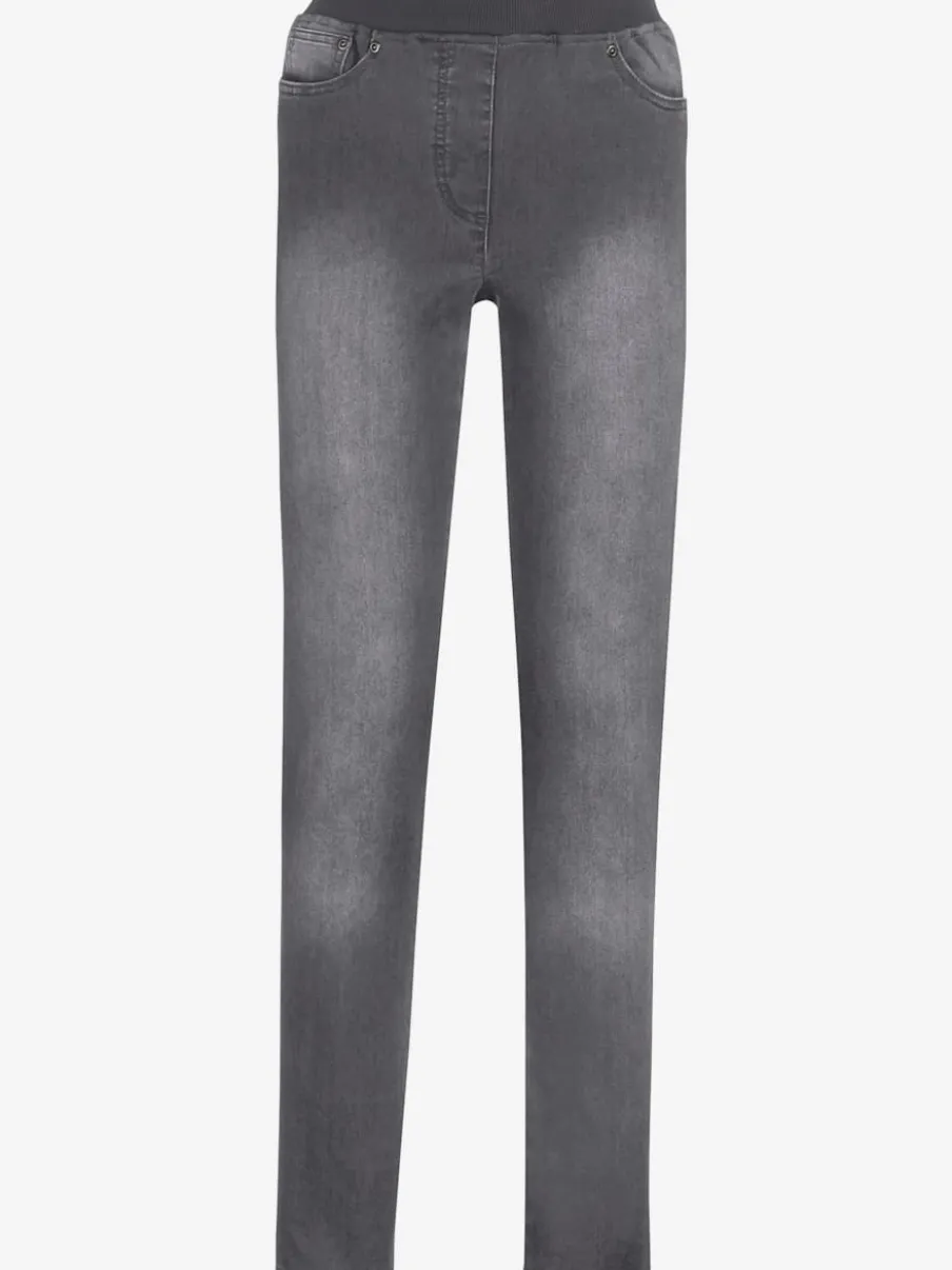 Jean facile à enfiler avec ceinture élastique intégrée.