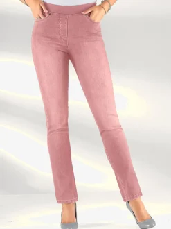 Jean facile à enfiler avec ceinture élastique intégrée.