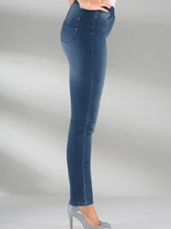 Jean facile à enfiler avec ceinture élastique intégrée.