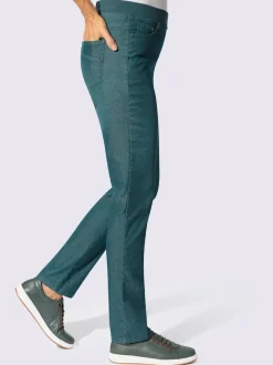 Jean facile à enfiler avec ceinture élastique intégrée.